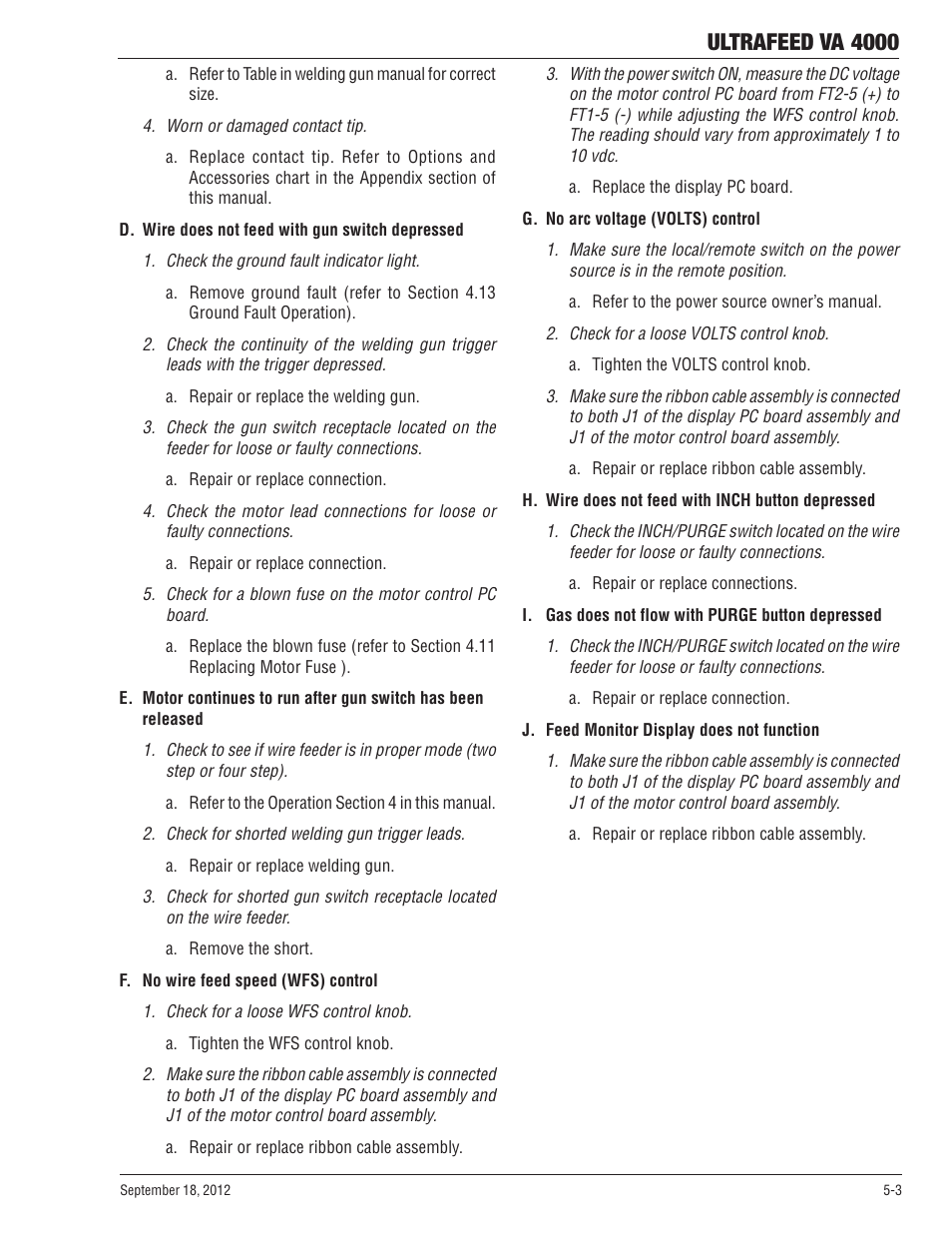 Ultrafeed va 4000 | Tweco VA 4000 Ultra-Feed User Manual | Page 41 / 56
