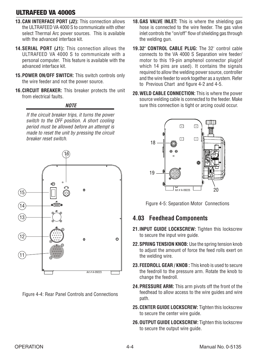 03 feedhead components, 03 feedhead components -4, Ultrafeed va 4000s | Tweco VA 4000S Ultra-Feed User Manual | Page 30 / 58