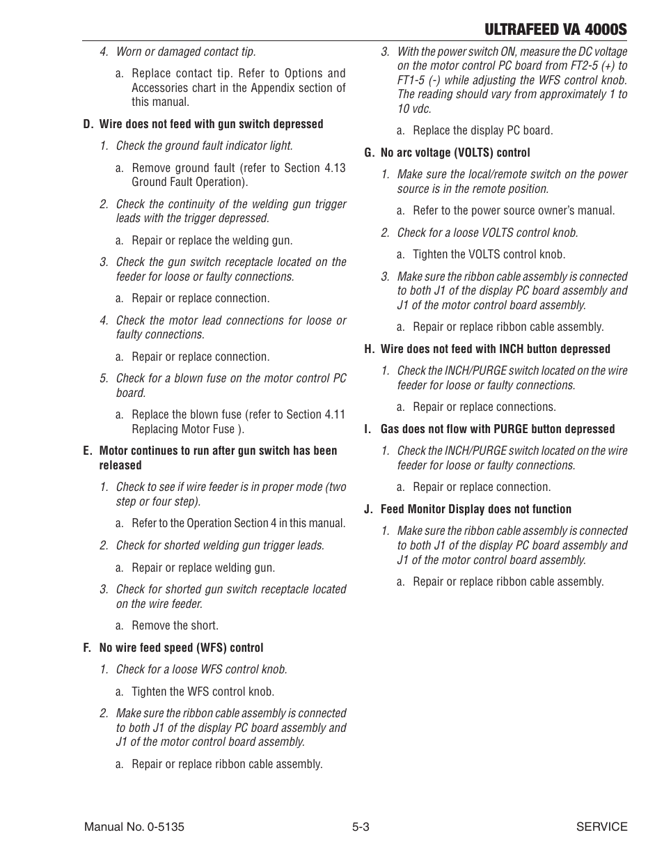 Ultrafeed va 4000s | Tweco VA 4000S Ultra-Feed User Manual | Page 41 / 58