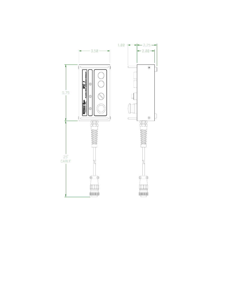 3 operator pendant p/n: c3a5006, Perator, Endant | P/n: c3a5006 | Tweco WC 1 Weld Sequence Controlle User Manual | Page 28 / 35