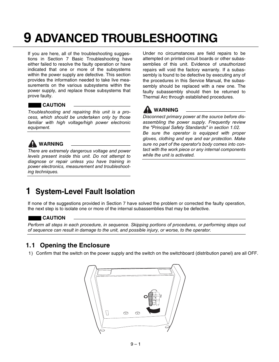 Advanced troubleshooting, System-level fault isolation | Tweco 400 MST Arc Master User Manual | Page 38 / 102