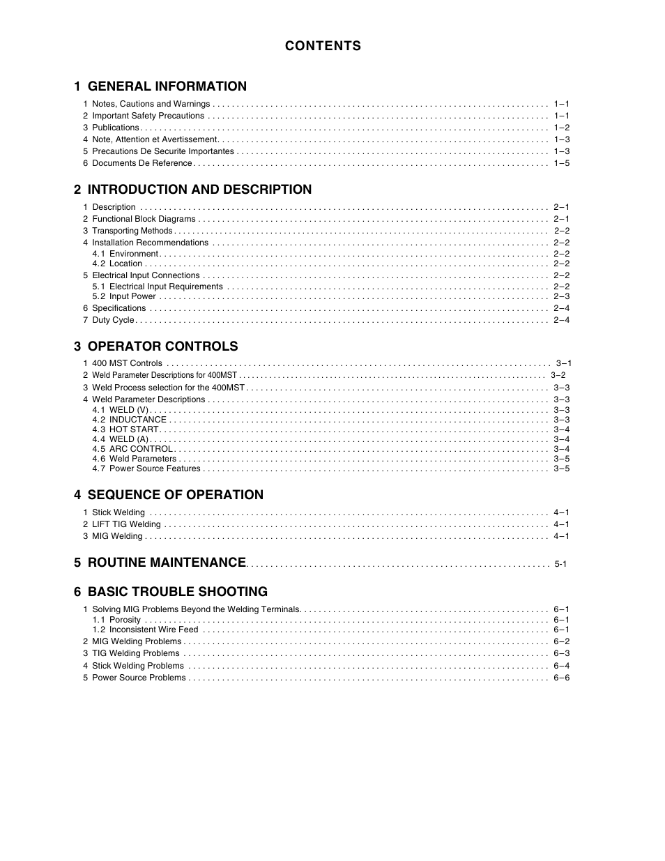Tweco 400 MST Arc Master User Manual | Page 4 / 102