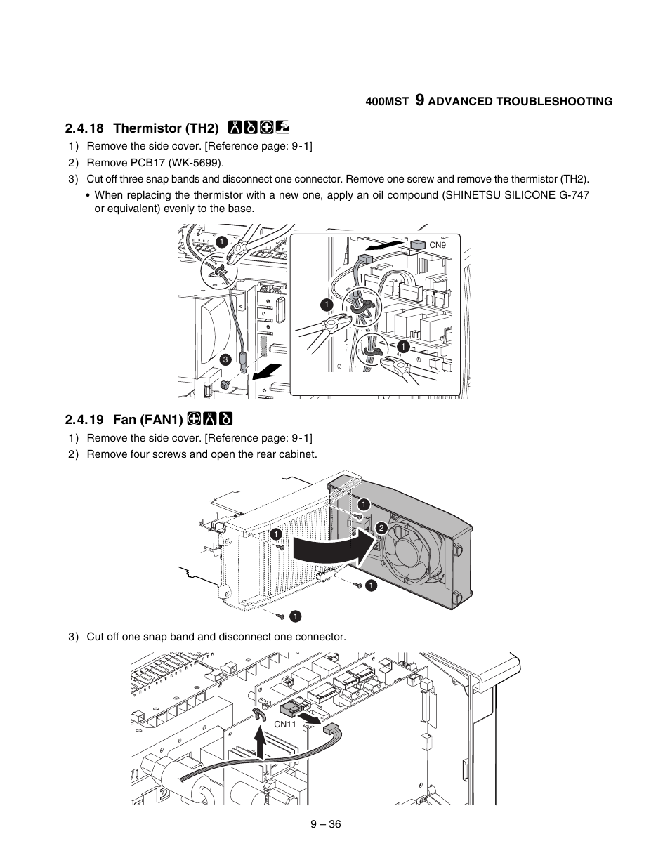 18 thermistor (th2), 19 fan (fan1) | Tweco 400 MST Arc Master User Manual | Page 73 / 102