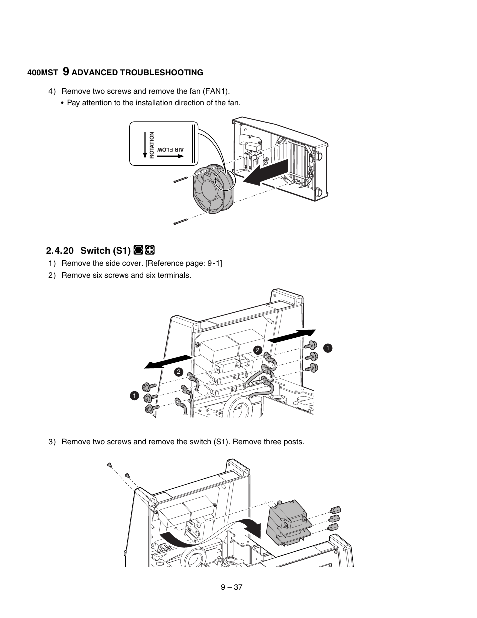 20 switch (s1) | Tweco 400 MST Arc Master User Manual | Page 74 / 102