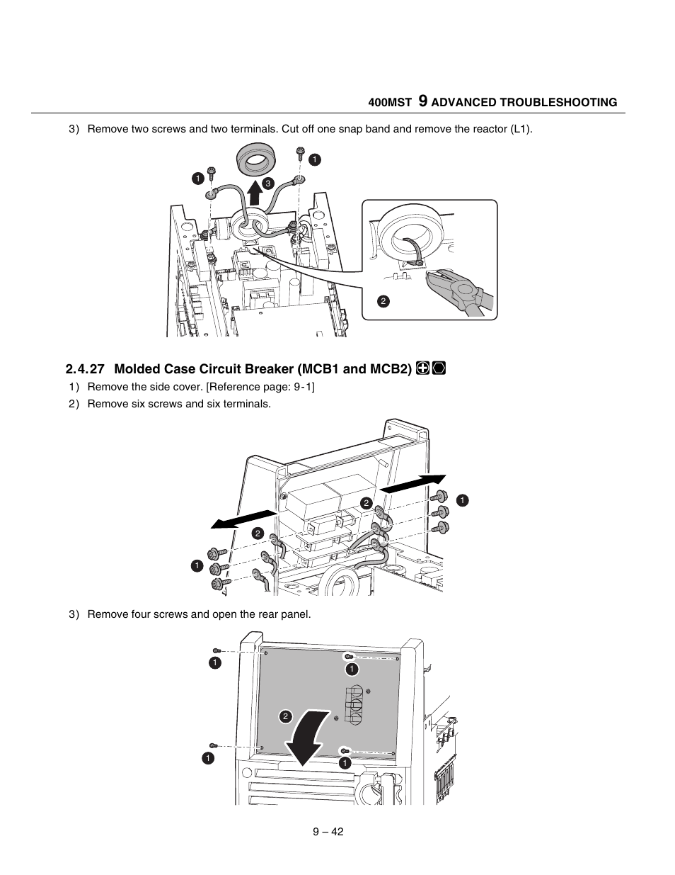 27 molded case circuit breaker (mcb1 and mcb2) | Tweco 400 MST Arc Master User Manual | Page 79 / 102