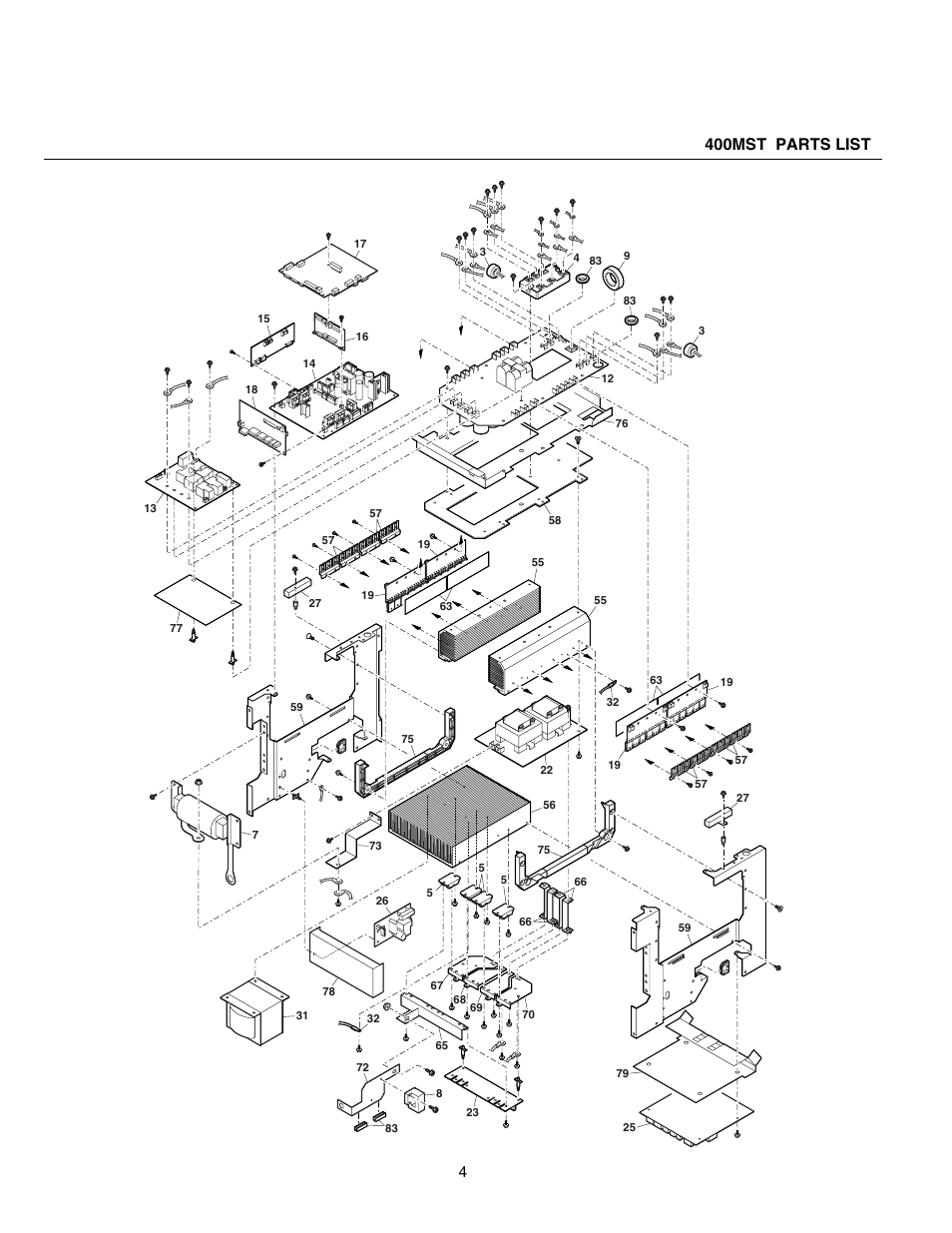 400mst parts list | Tweco 400 MST Arc Master User Manual | Page 91 / 102