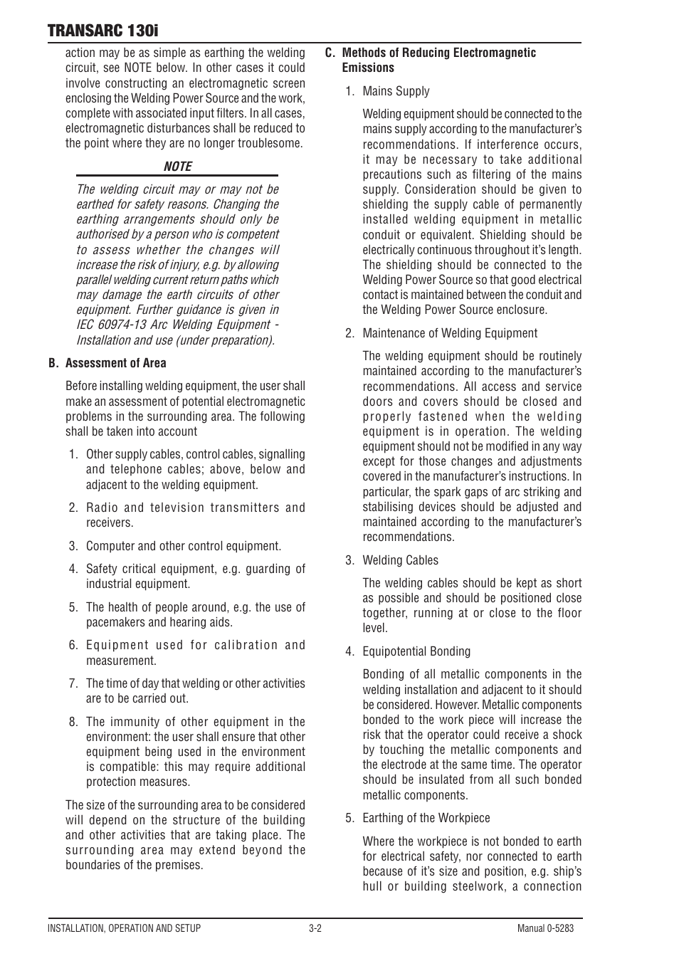 Transarc 130i | Tweco 130i Transarc Operating Manual User Manual | Page 20 / 72