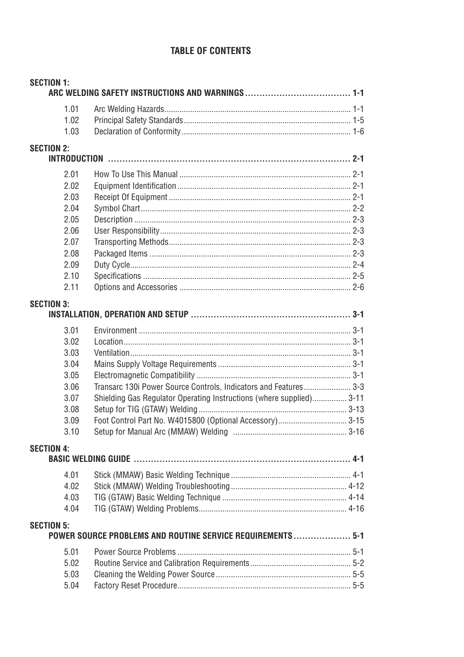 Tweco 130i Transarc Operating Manual User Manual | Page 4 / 72