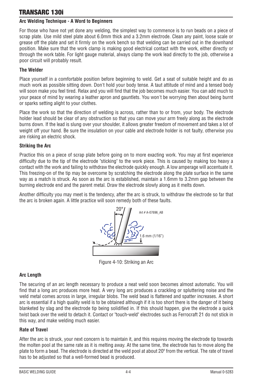 Transarc 130i | Tweco 130i Transarc Operating Manual User Manual | Page 40 / 72