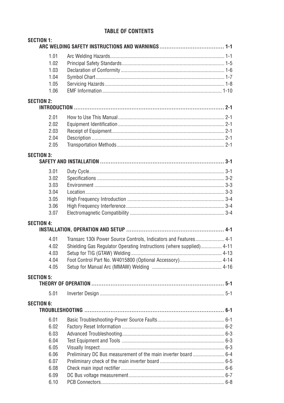 Tweco 130i Transarc Service Manual User Manual | Page 4 / 86