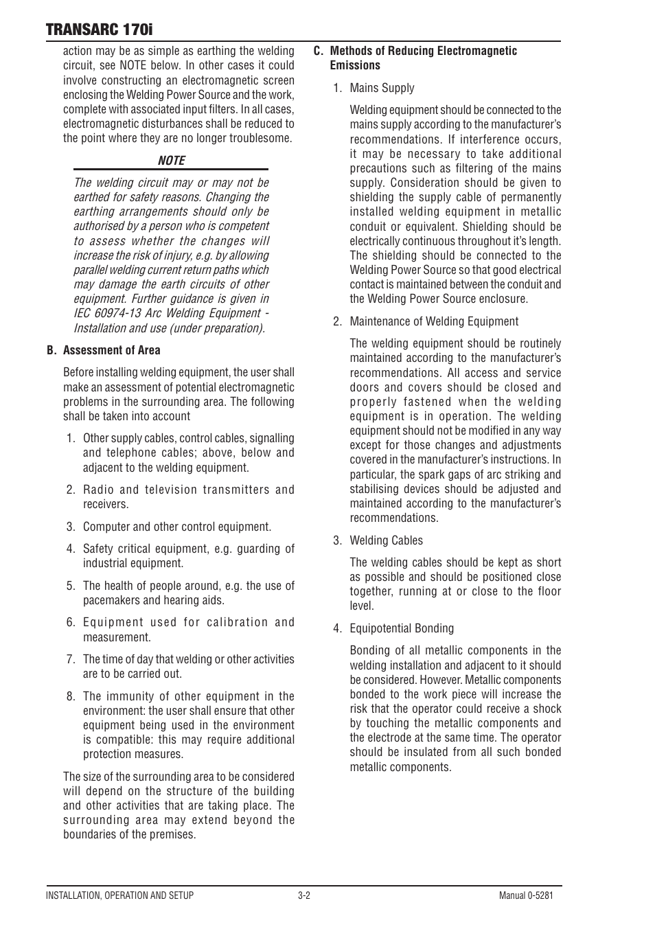 Transarc 170i | Tweco 170i Transarc User Manual | Page 20 / 72