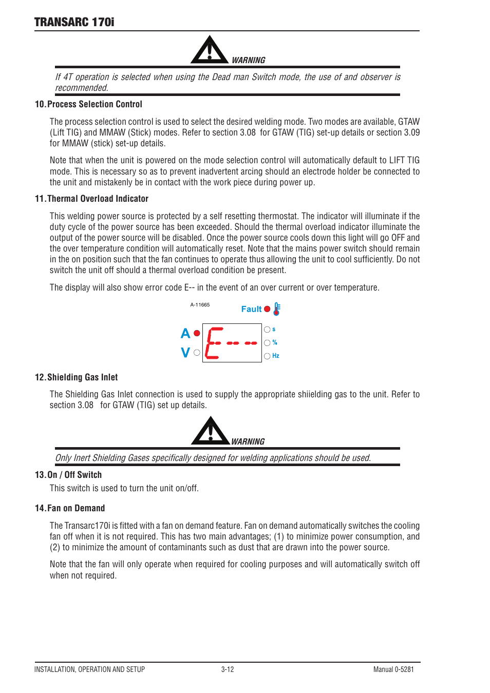 Transarc 170i | Tweco 170i Transarc User Manual | Page 30 / 72