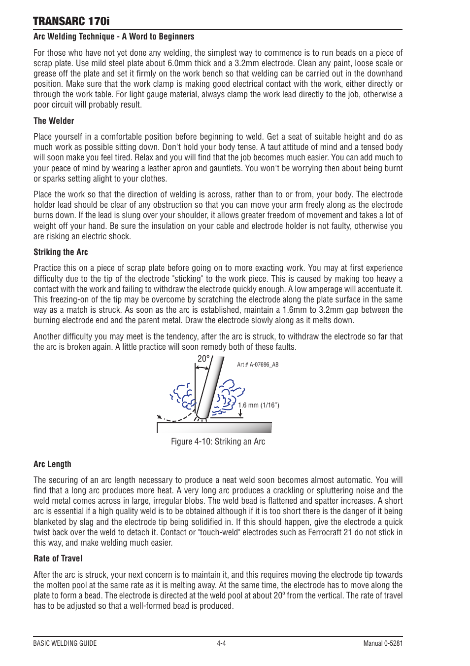 Transarc 170i | Tweco 170i Transarc User Manual | Page 40 / 72
