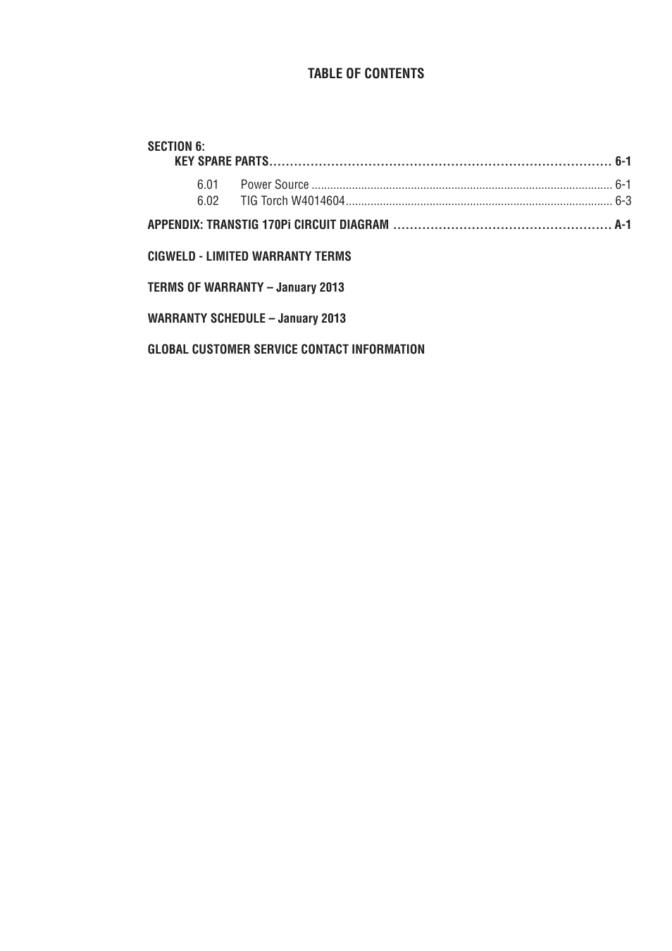 Tweco 170Pi Transtig User Manual | Page 5 / 72