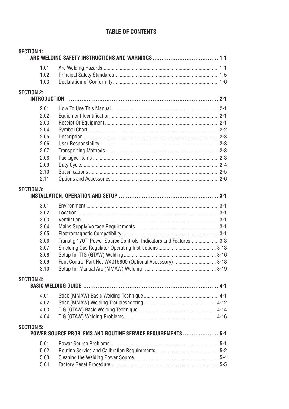 Tweco 170Ti Transtig User Manual | Page 4 / 72