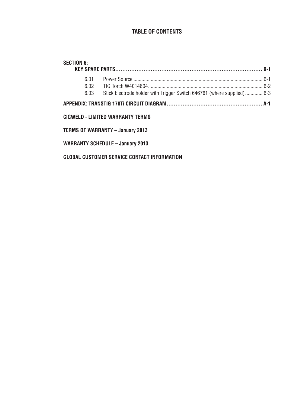 Tweco 170Ti Transtig User Manual | Page 5 / 72