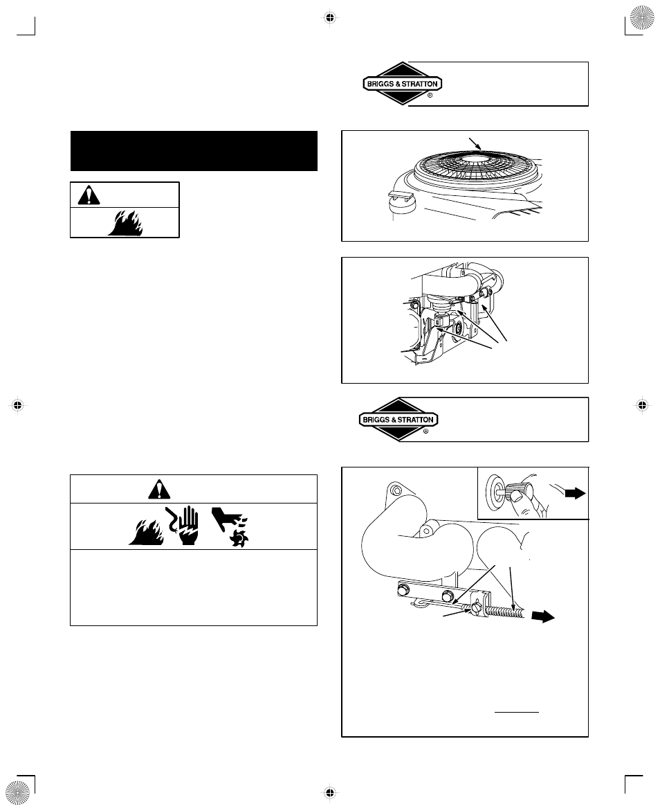 Maintenance, Adjustments, Warning | Control adjustments warning | Briggs & Stratton 406700 User Manual | Page 13 / 20