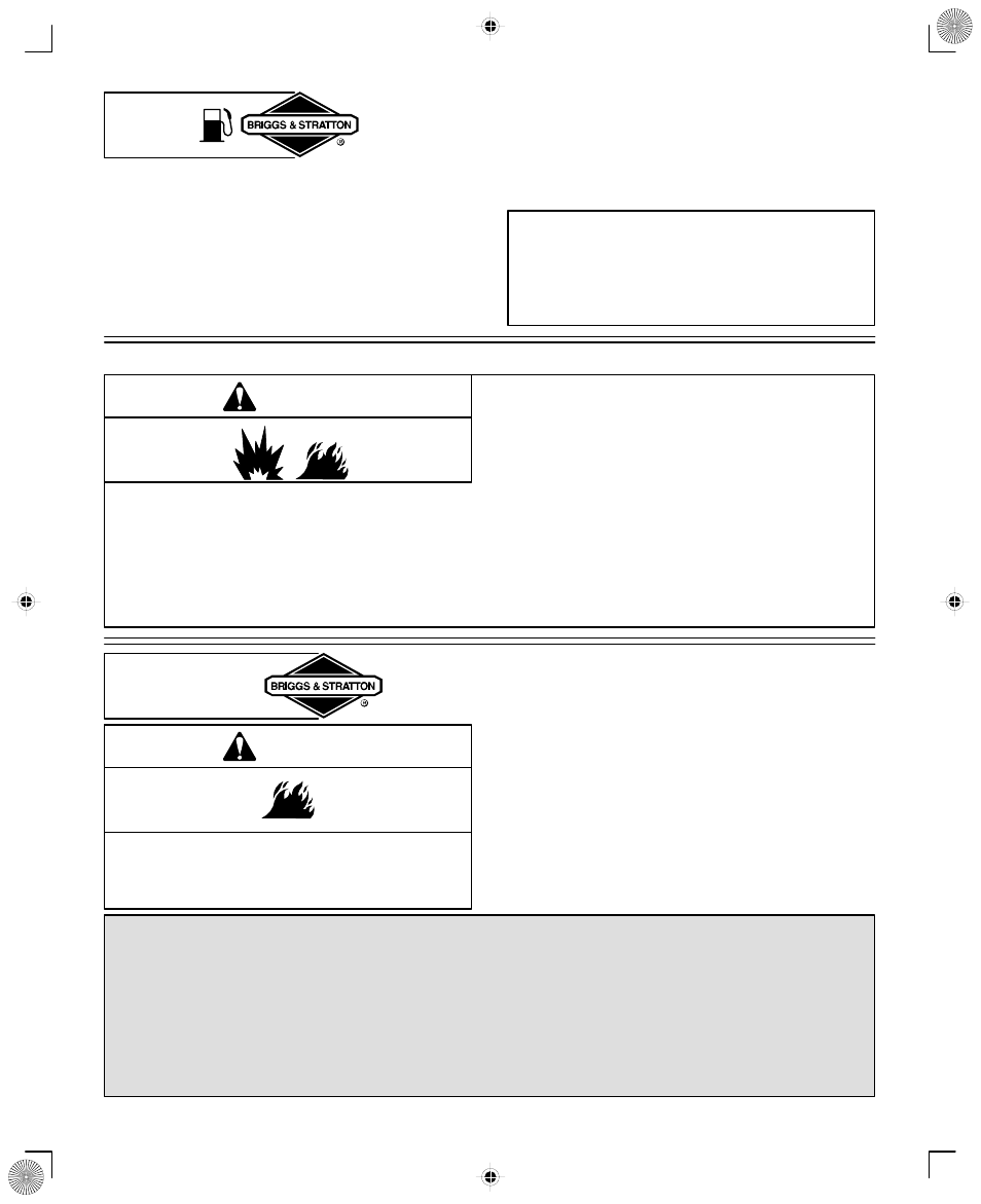 Fuel, Starting, Warning | Briggs & Stratton 406700 User Manual | Page 8 / 20