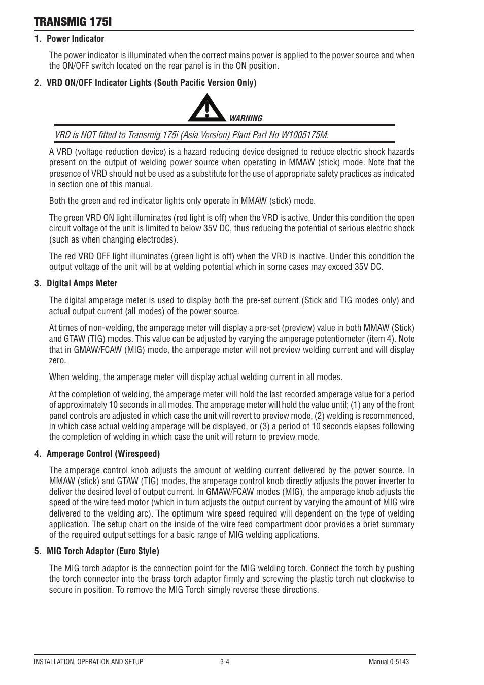 Transmig 175i | Tweco 175i Transtig User Manual | Page 22 / 80