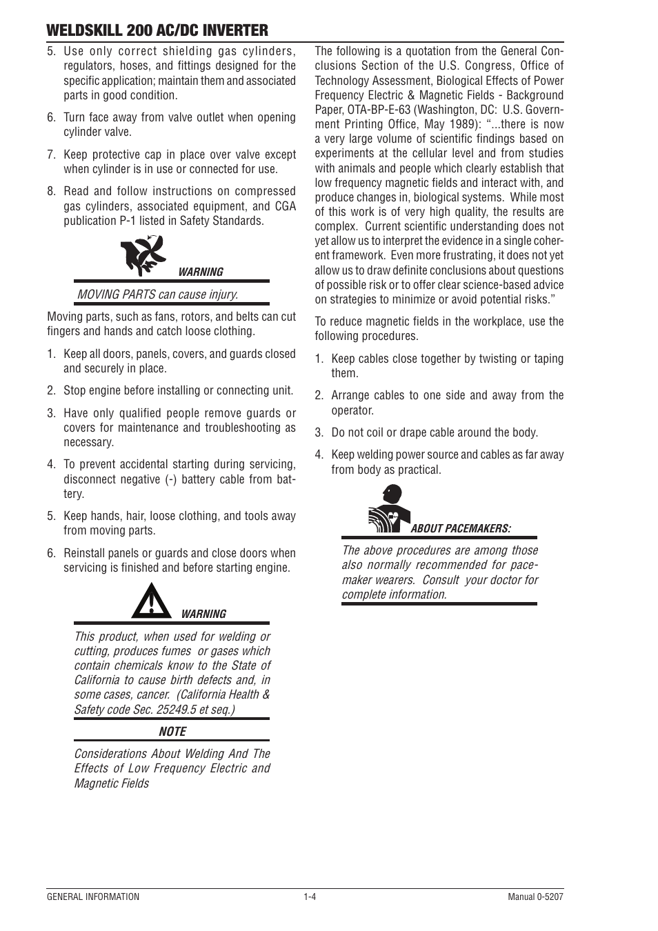 Weldskill 200 ac/dc inverter | Tweco 200DC Inverter Arc Welding Machine User Manual | Page 10 / 68