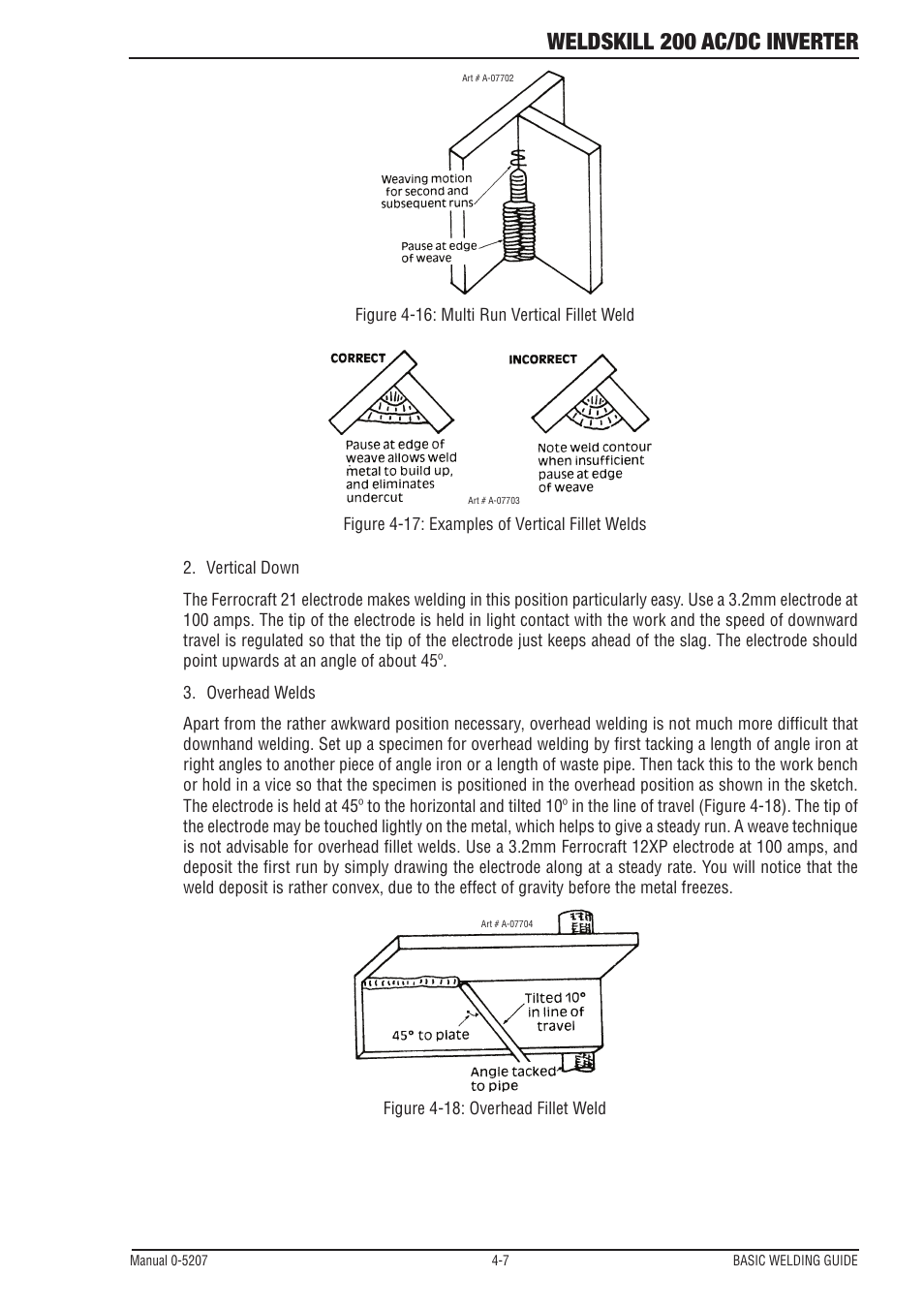 Weldskill 200 ac/dc inverter | Tweco 200DC Inverter Arc Welding Machine User Manual | Page 43 / 68