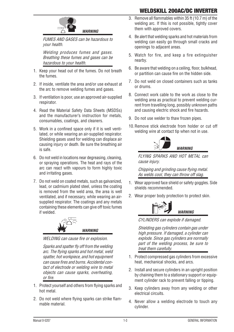 Weldskill 200ac/dc inverter | Tweco 200DC Inverter Arc Welding Machine User Manual | Page 9 / 68