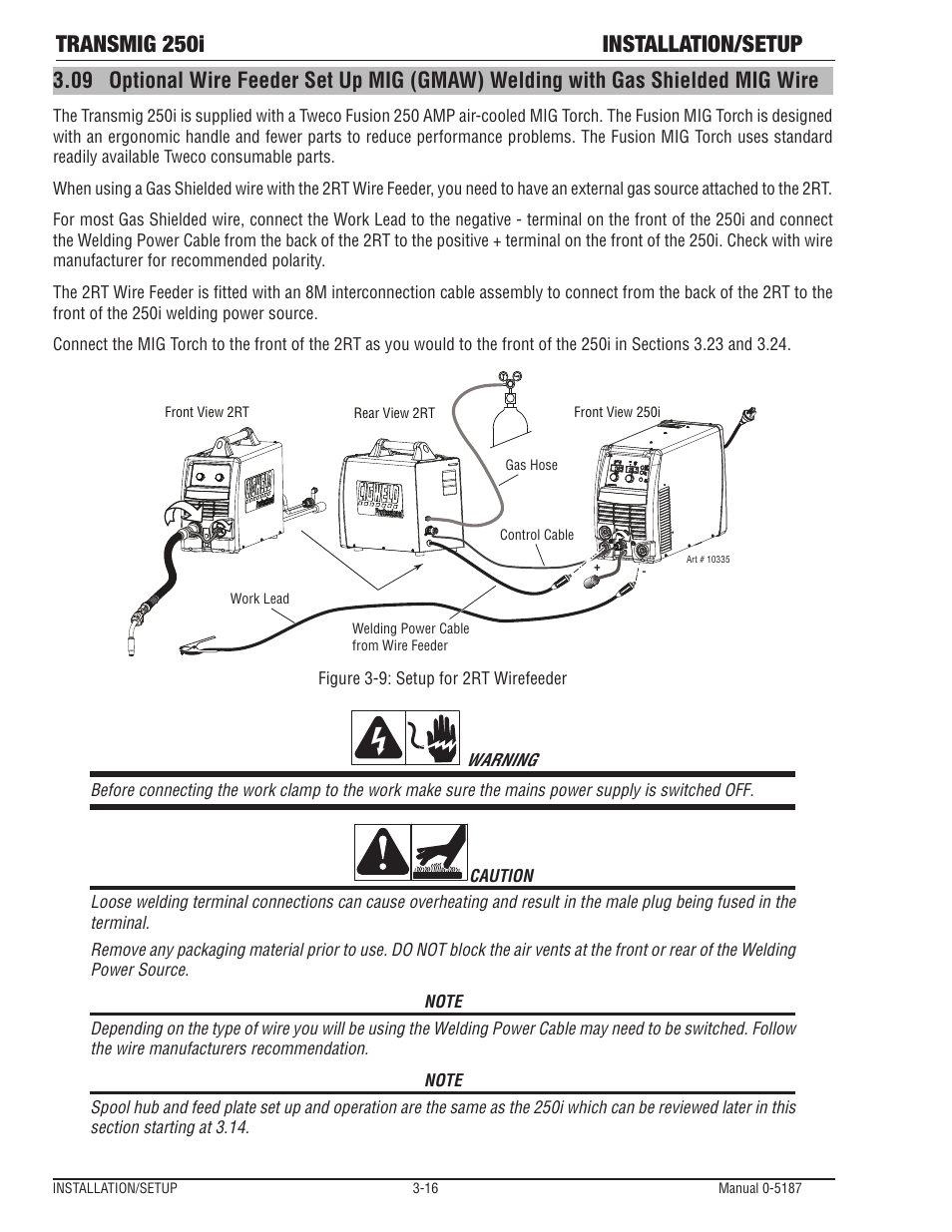 Transmig 250i installation/setup | Tweco 250i Transmig Inverter User Manual | Page 34 / 100