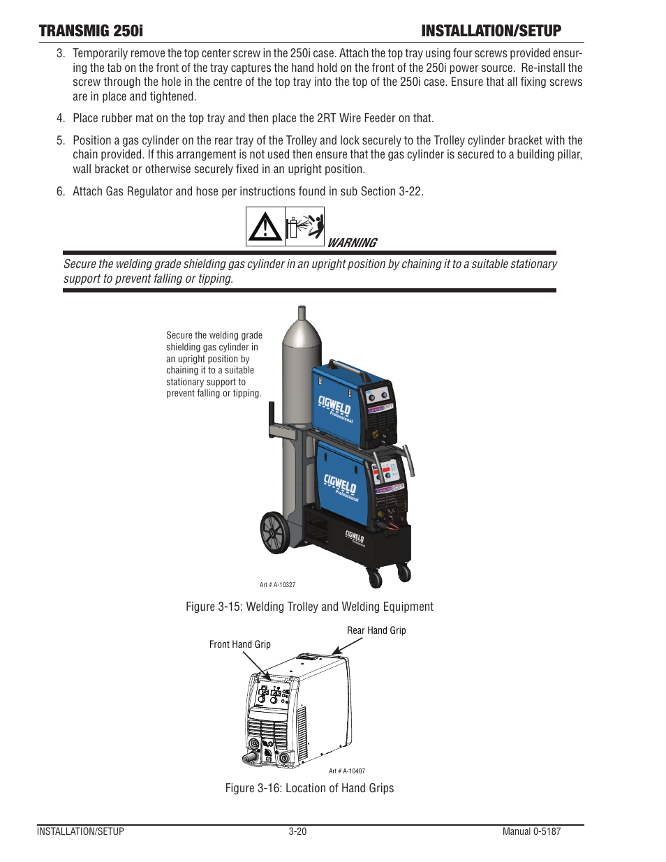 Transmig 250i installation/setup | Tweco 250i Transmig Inverter User Manual | Page 38 / 100