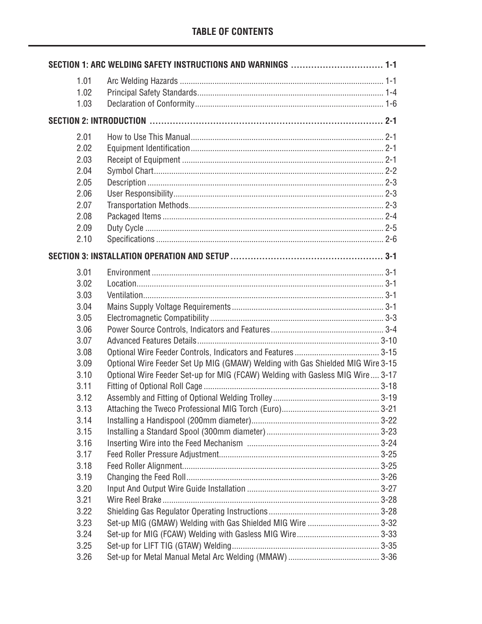 Tweco 250i Transmig Inverter User Manual | Page 4 / 100