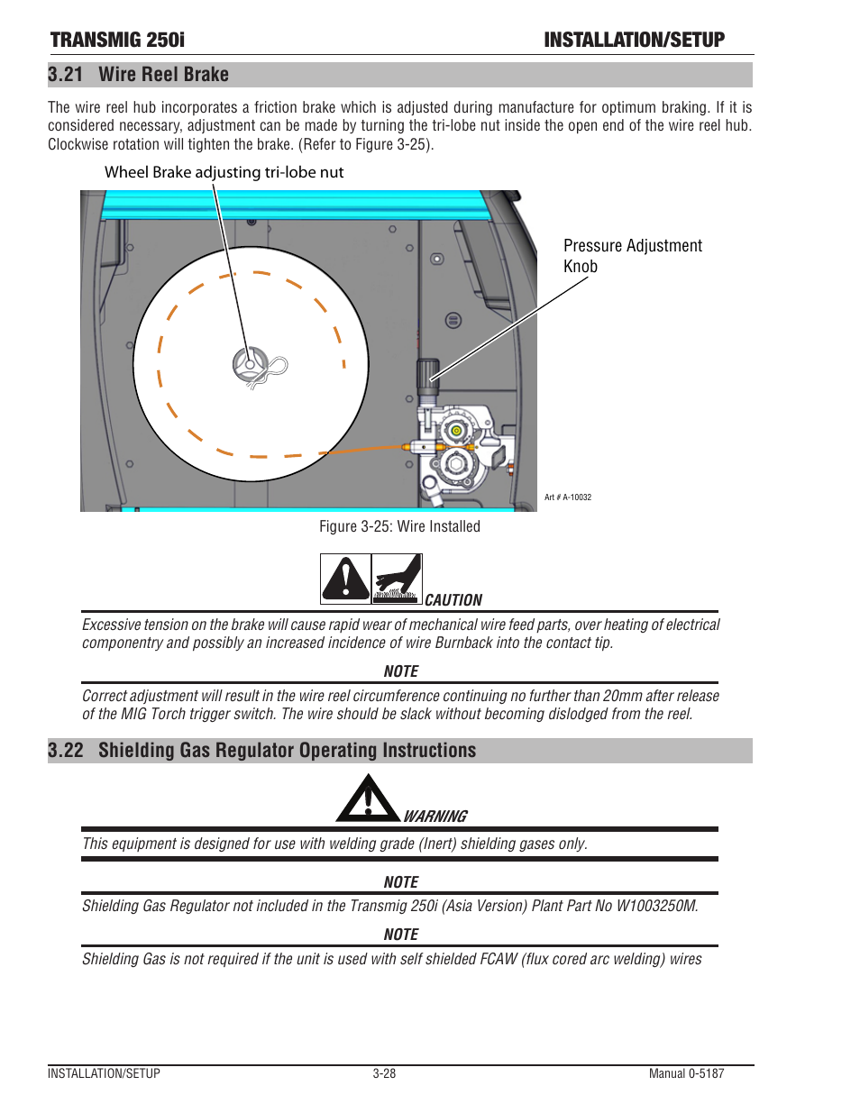 Transmig 250i installation/setup | Tweco 250i Transmig Inverter User Manual | Page 46 / 100