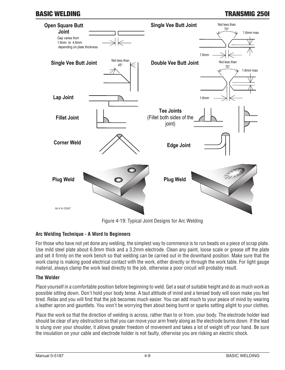 Basic welding transmig 250i | Tweco 250i Transmig Inverter User Manual | Page 65 / 100