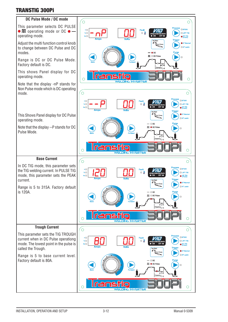 Transtig 300pi | Tweco 300Pi Transtig Welding Inverter User Manual | Page 30 / 72