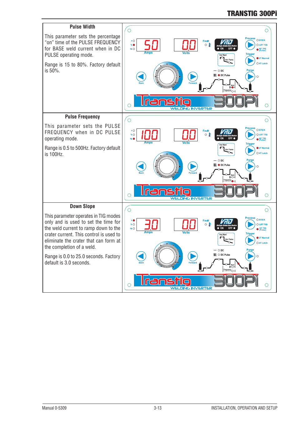 Transtig 300pi | Tweco 300Pi Transtig Welding Inverter User Manual | Page 31 / 72