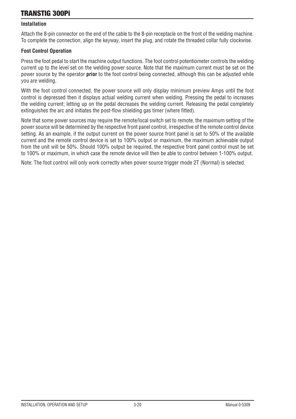 Transtig 300pi | Tweco 300Pi Transtig Welding Inverter User Manual | Page 38 / 72