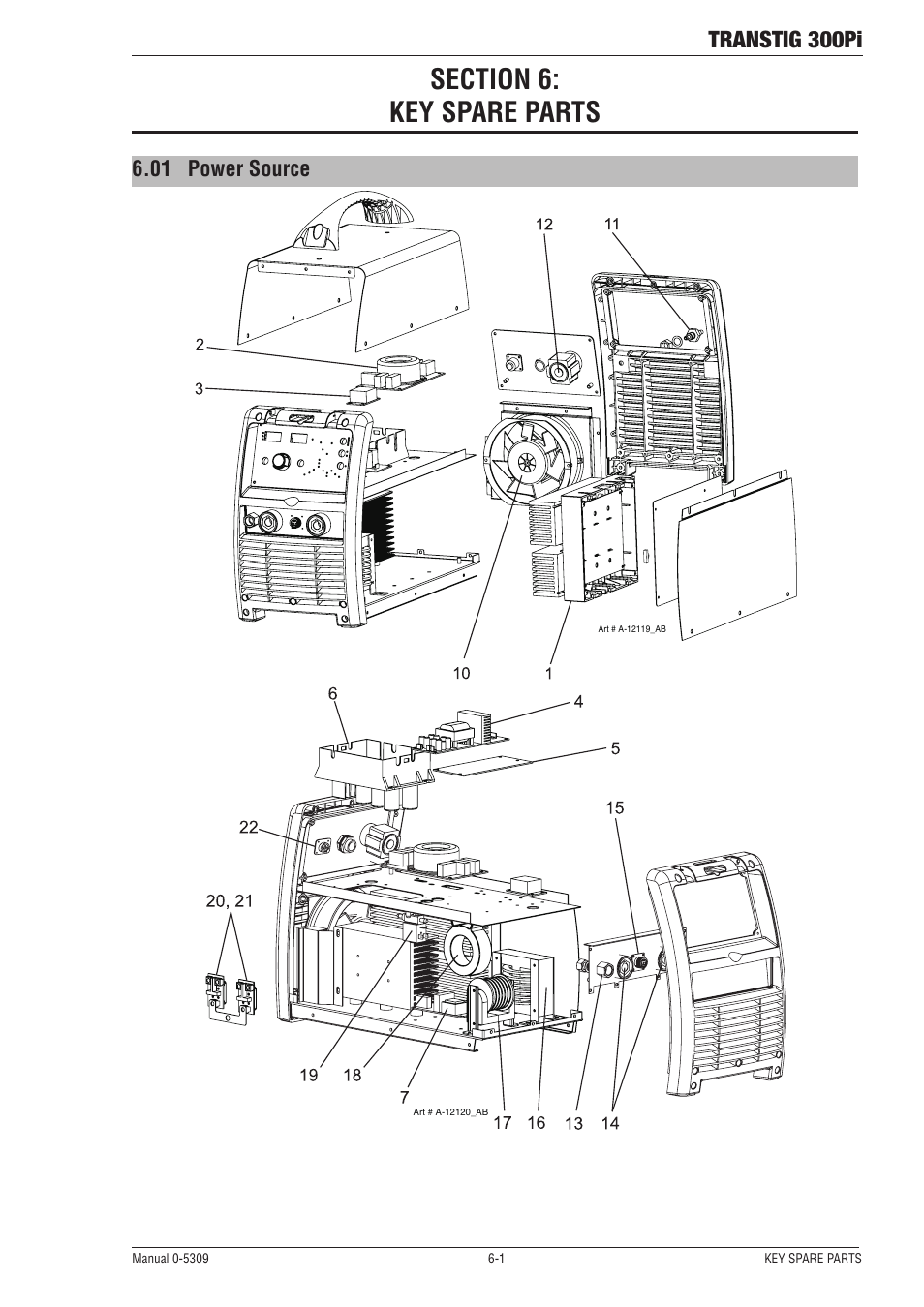 Transtig 300pi, 01 power source | Tweco 300Pi Transtig Welding Inverter User Manual | Page 63 / 72