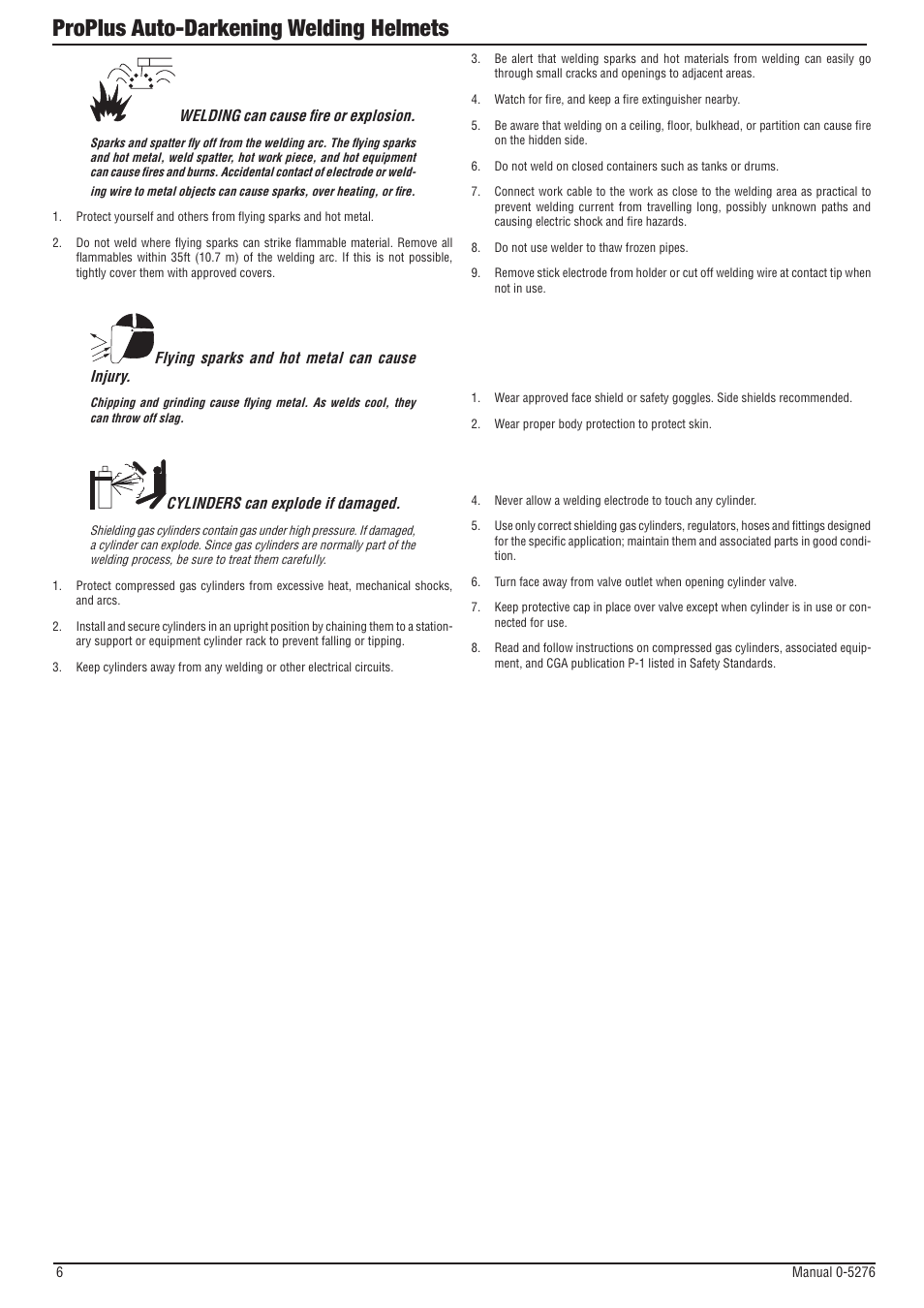 Proplus auto-darkening welding helmets | Tweco ProPlus Digital Auto-Darkening Welding Helmet User Manual | Page 6 / 24