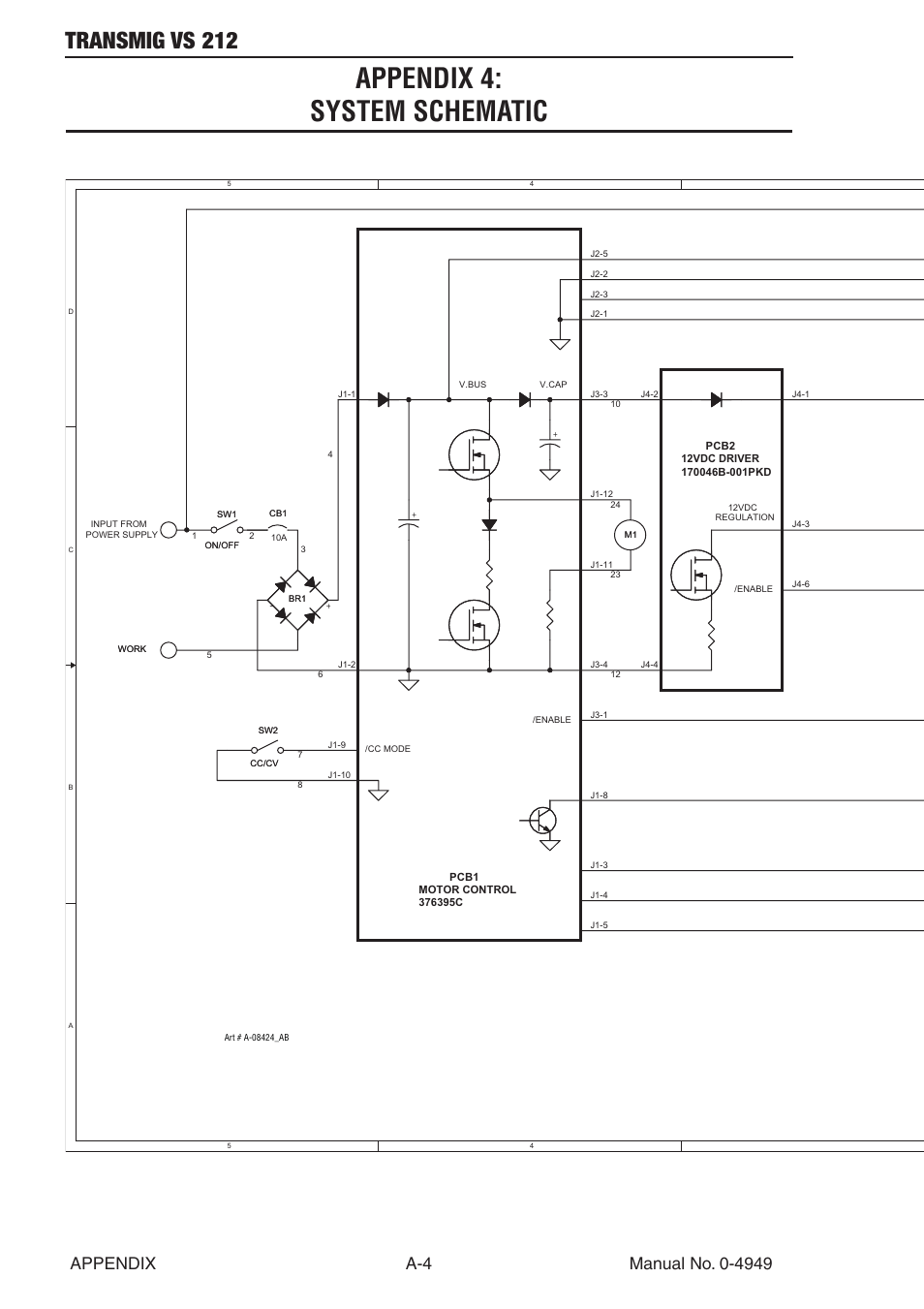 Appendix 4: system schematic, Appendix 4, Transmig vs 212 | Tweco VS212 Wire Feeder User Manual | Page 44 / 50