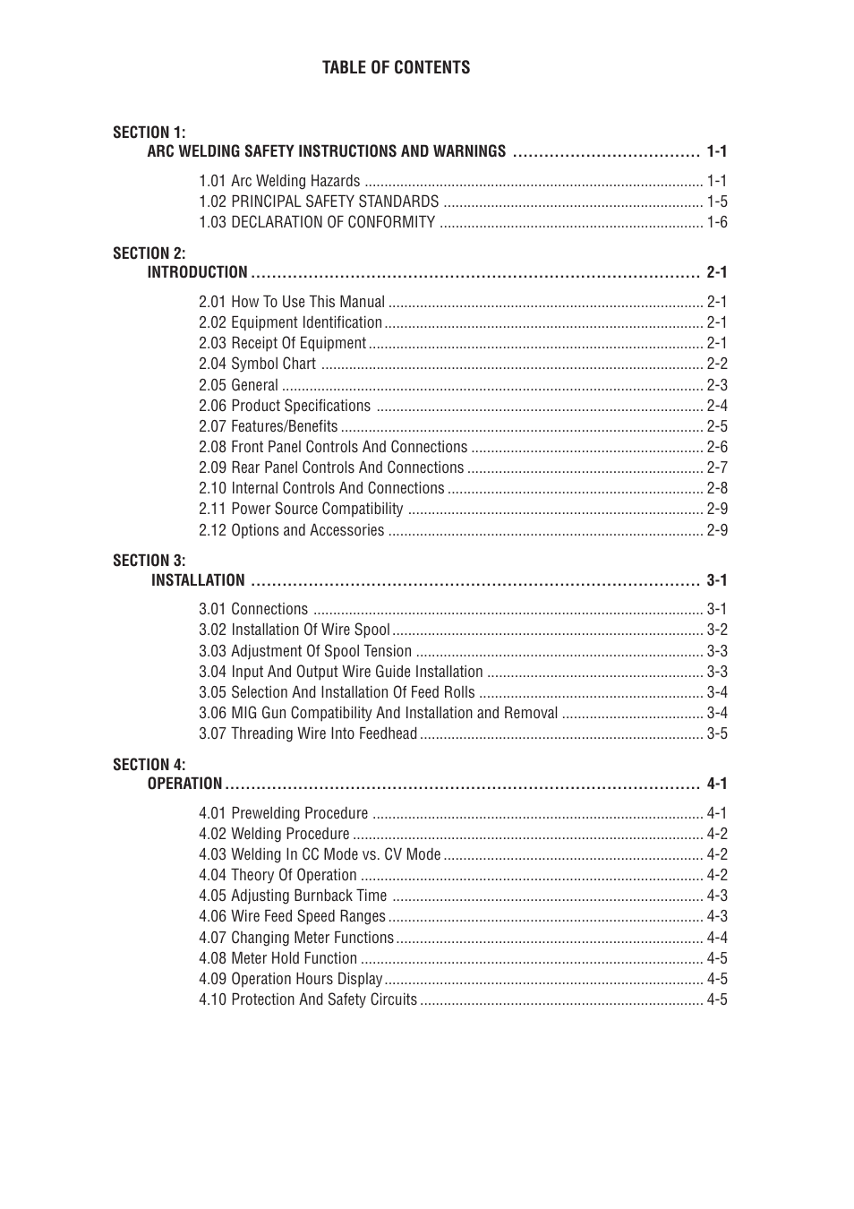 Tweco VS212 Wire Feeder User Manual | Page 5 / 50