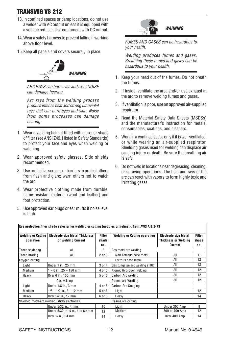 Transmig vs 212 | Tweco VS212 Wire Feeder User Manual | Page 8 / 50