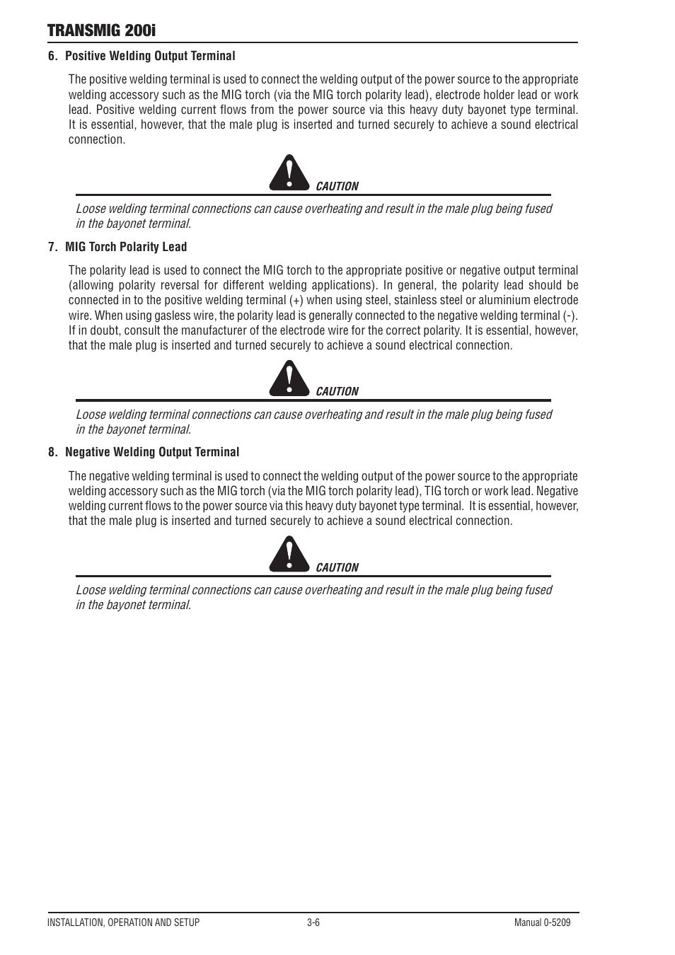 Transmig 200i | Tweco 200i Multi Process Welding Inverter User Manual | Page 24 / 82