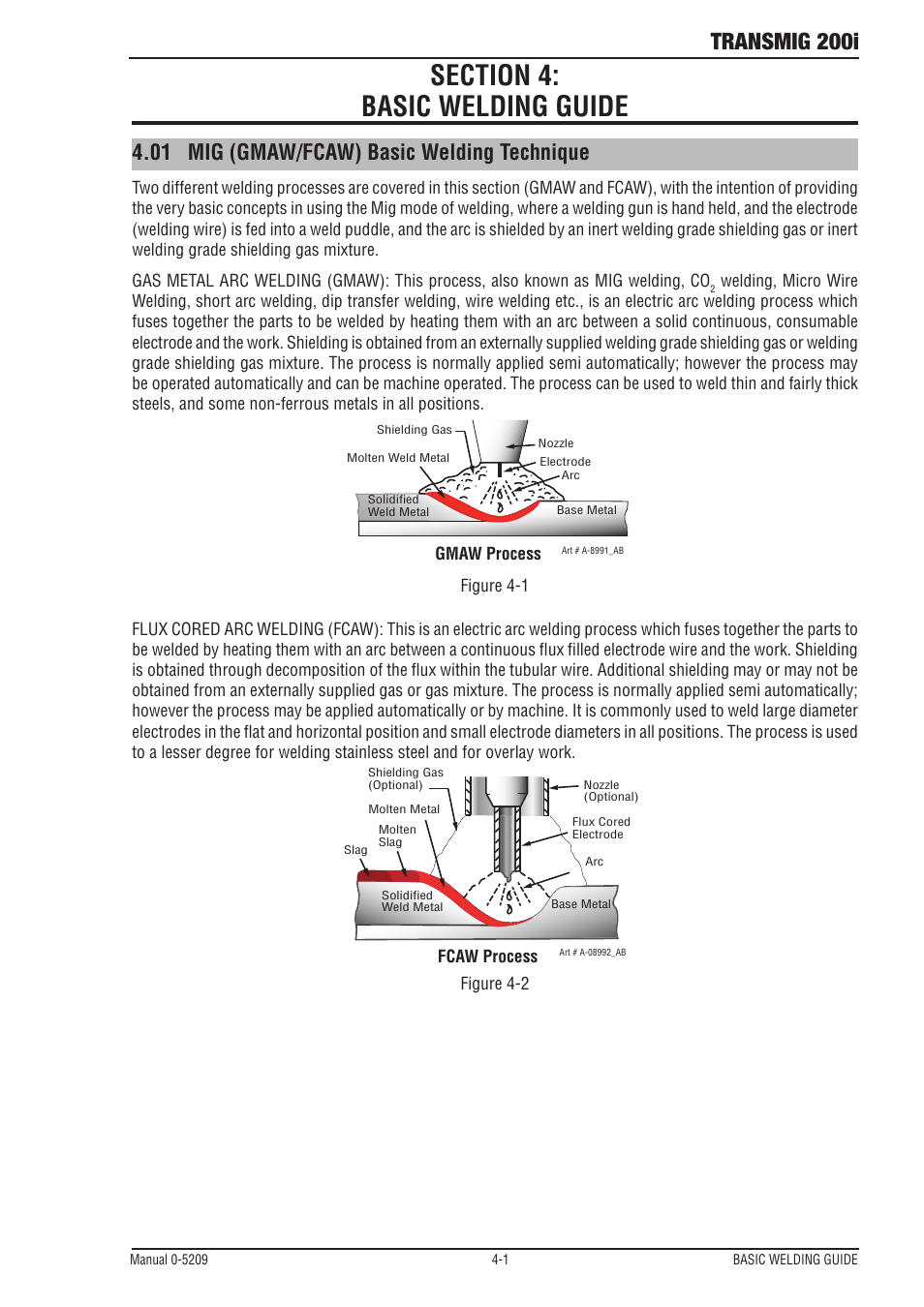 Transmig 200i, 01 mig (gmaw/fcaw) basic welding technique | Tweco 200i Multi Process Welding Inverter User Manual | Page 41 / 82