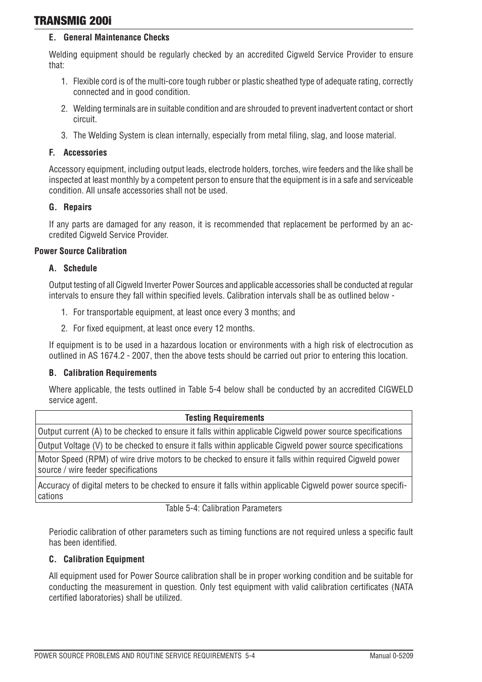Transmig 200i | Tweco 200i Multi Process Welding Inverter User Manual | Page 72 / 82