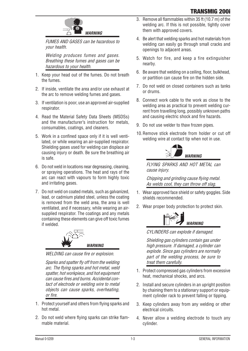Transmig 200i | Tweco 200i Multi Process Welding Inverter User Manual | Page 9 / 82