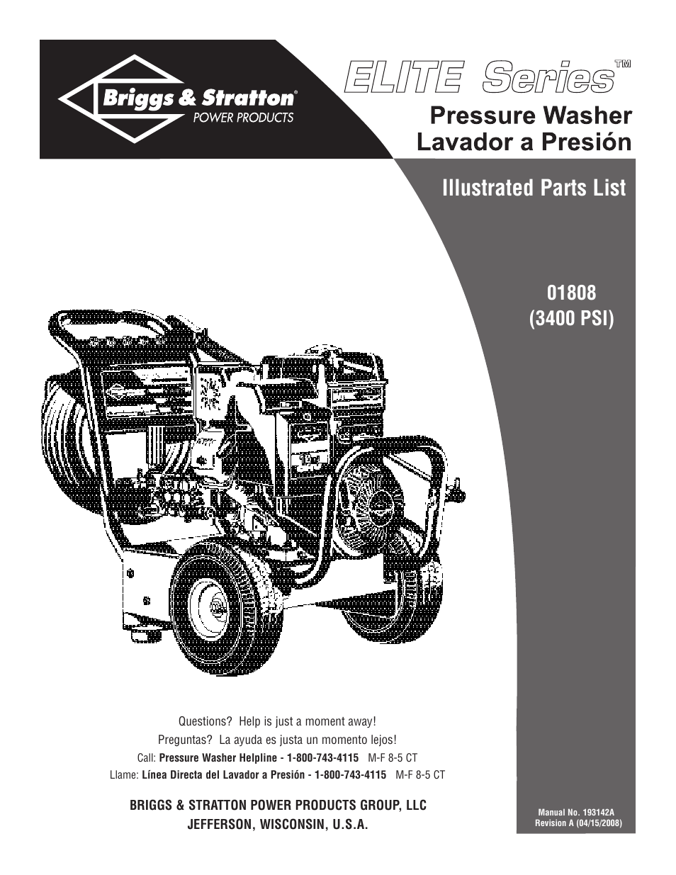 Briggs & Stratton Elite 01808 User Manual | 3 pages