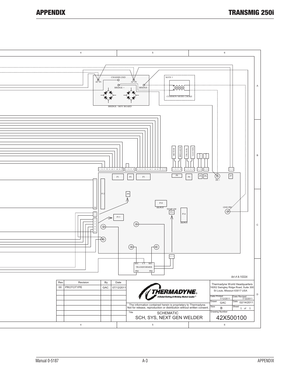 Appendix transmig 250i, Sch, sys, next gen welder, Schematic | Tweco 250i Multi Process Welding Inverter 2RT Wire Feeder User Manual | Page 93 / 100