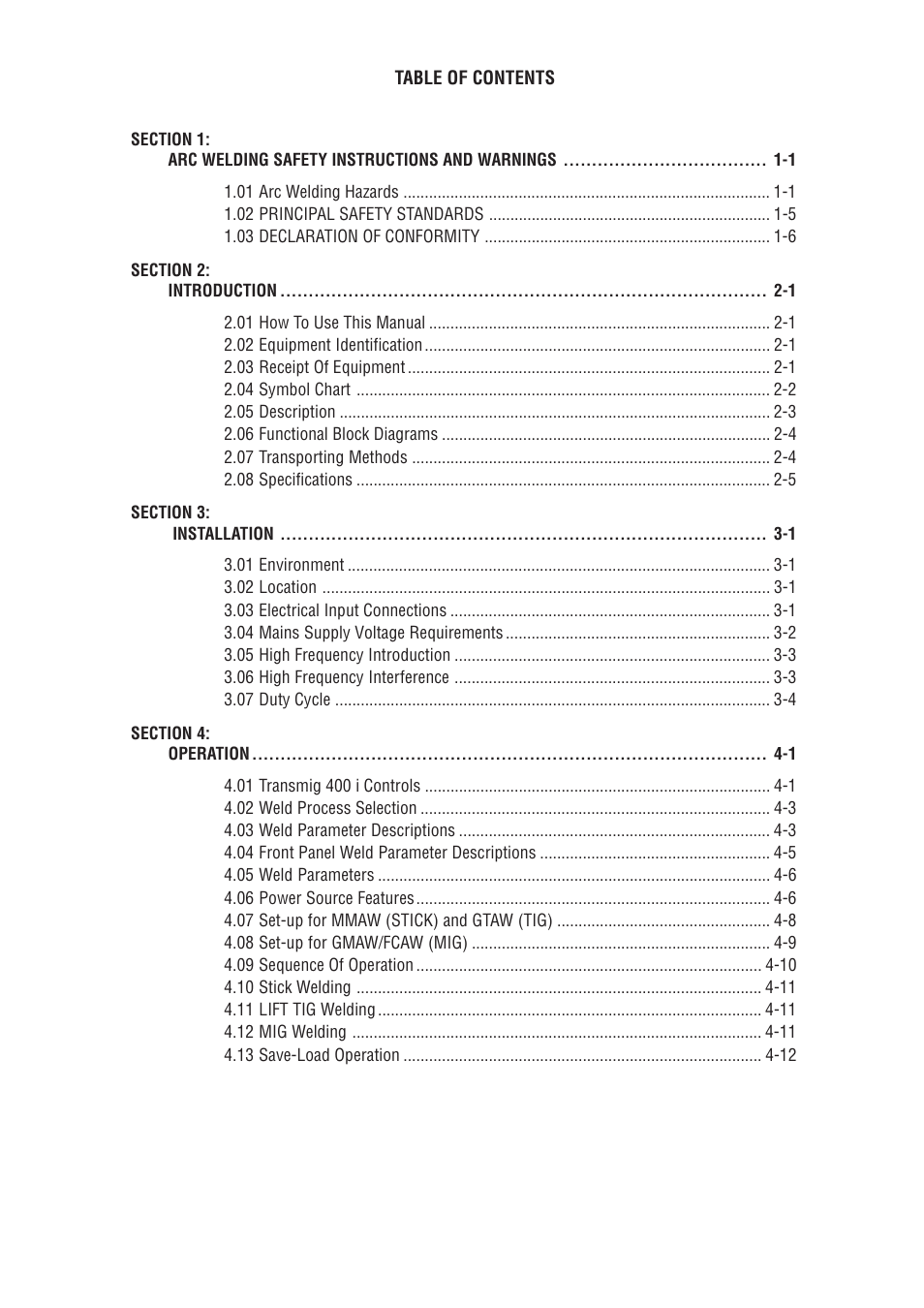 Tweco 400i Transmig User Manual | Page 4 / 64