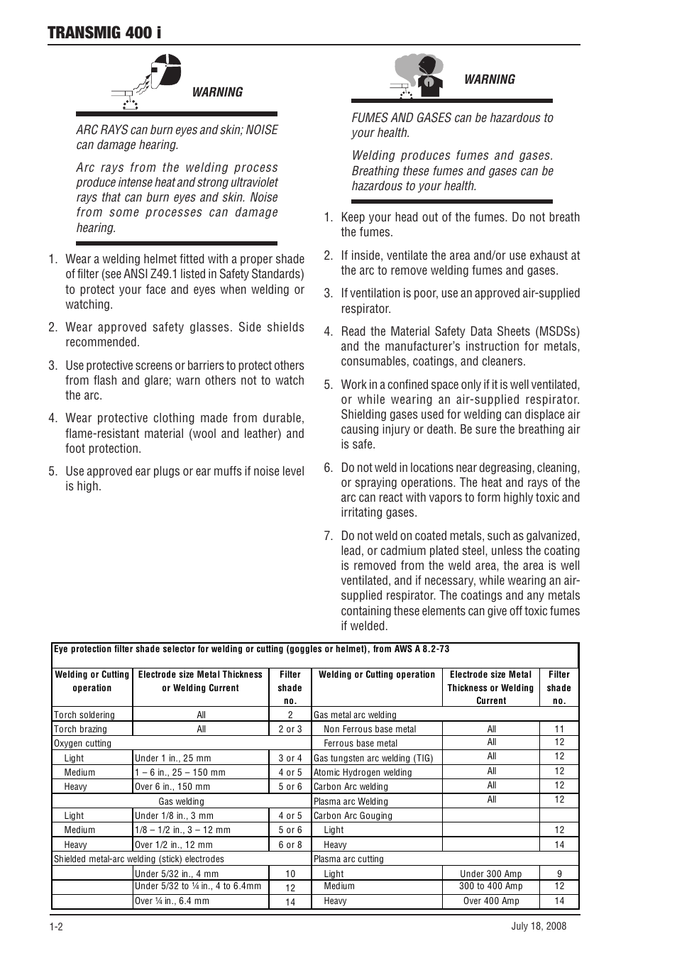 Transmig 400 i | Tweco 400i Transmig User Manual | Page 8 / 64