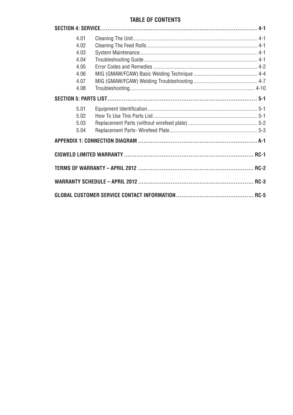 Tweco VAF4 Transmig User Manual | Page 5 / 88