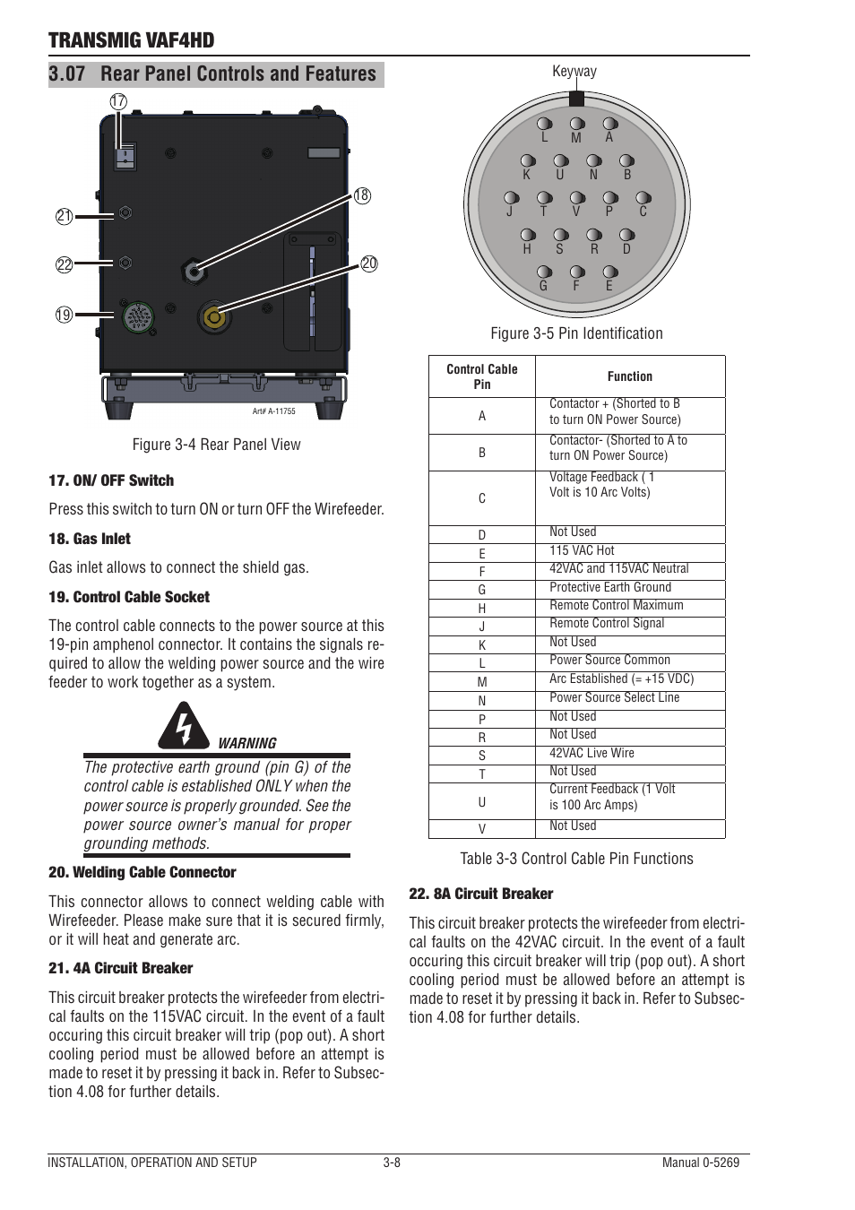07 rear panel controls and features, Rear panel controls and features -8, Transmig vaf4hd | Tweco VAF4HD Transmig User Manual | Page 26 / 84