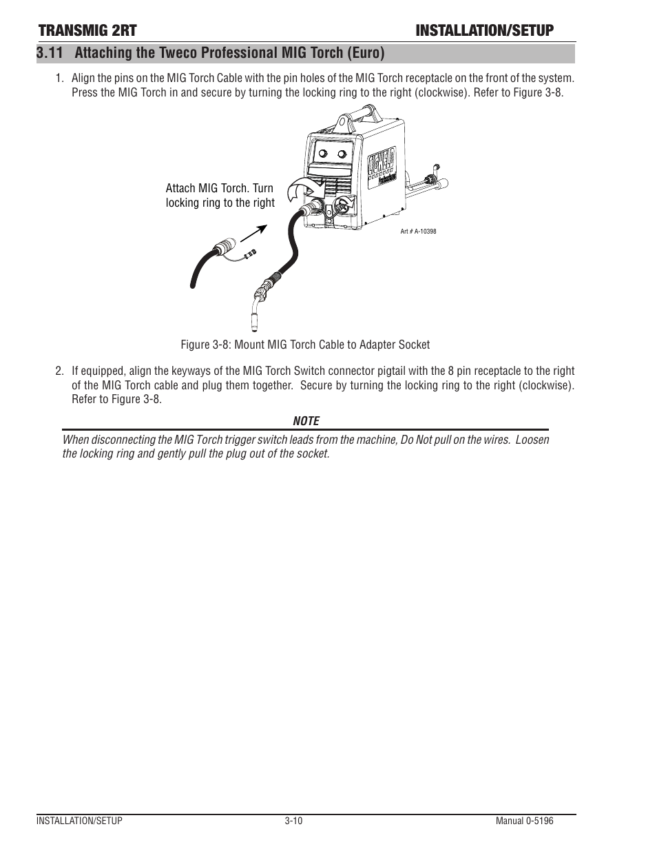 Transmig 2rt installation/setup | Tweco 2RT Transmig User Manual | Page 26 / 54